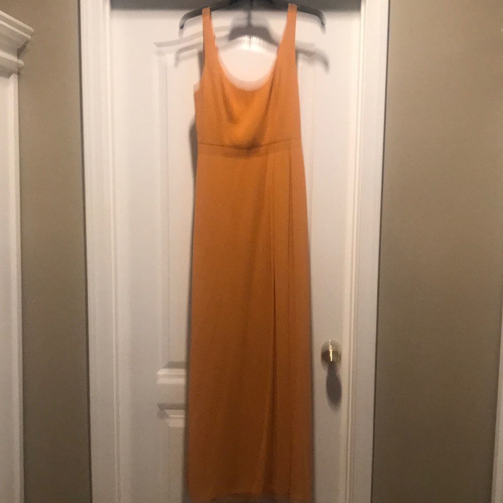 David’s Bridal Marigold long ankle-length gown